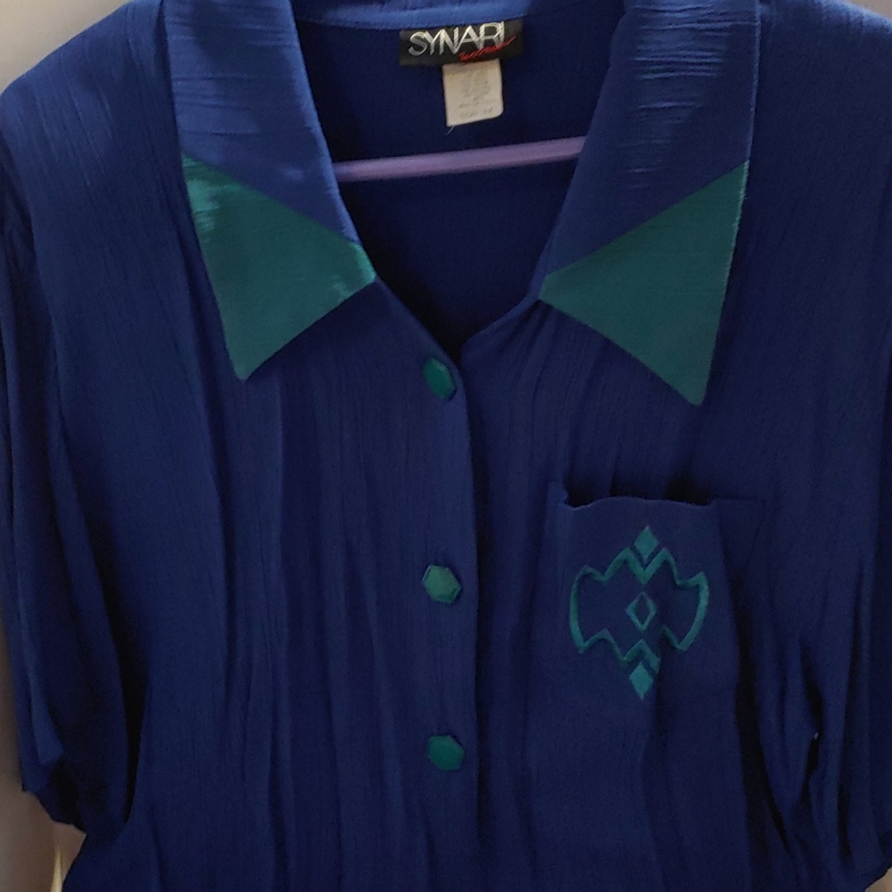 Woman's. Synari.blueGreen.Short Sleeve.NEW SALE$ SALE